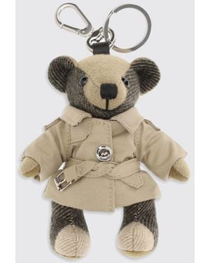 Burberry Llavero Thomas De Cachemira - Blanco