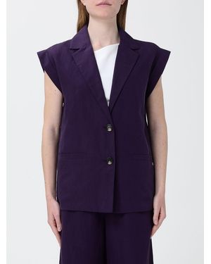 Liu Jo Single-Breasted Viscose Blend Vest - Blue
