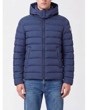 Colmar Quilted Down Jacket With Hood And Duck Down Padding - Blue