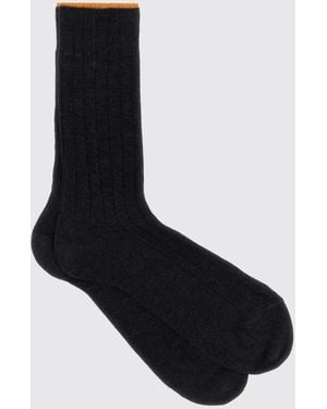 Gallo Calcetines Altos Acanalados De Algodón Elástico Para Un Estilo Clásico - Negro