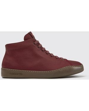 Camper Peu Touring Grained Leather Ankle Boots With Side Zip - Red