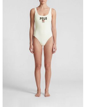 Polo Ralph Lauren Recycled Polyester One-Piece Swimsuit - White