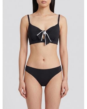 Max Mara Haut De Bikini À Col V En Polyamide Avec Épaules Dénudées - Noir