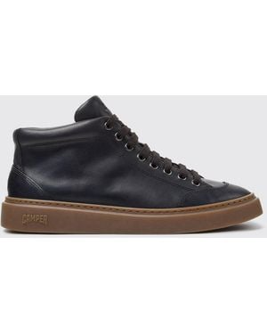 Camper Runner Twentyfive Mid-Top Smooth Leather Trainers With Padded Ankle - Blue