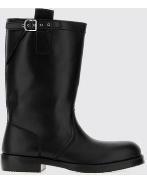 Dries Van Noten Biker-Stiefel Aus Glattleder Mit Doppelten Zuglaschen - Schwarz