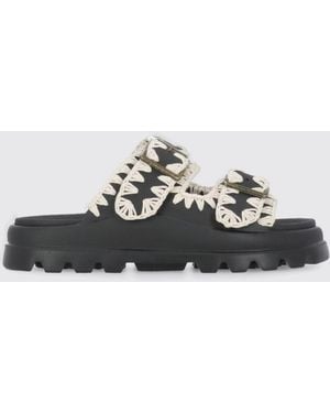 Mou Eva Sandals With Contrast Stitching - White
