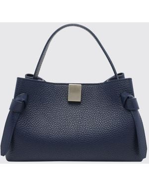 Yuzefi Gyoza Grained Calfskin Leather Mini Bag With Shoulder Strap - Blue