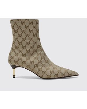 Gucci Bottines Bombshell En Toile Jacquard Gg Avec Talon Aiguille Moyen - Neutre