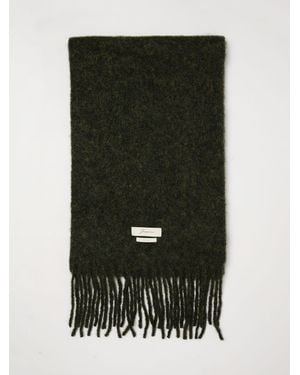 Jacquemus Schal Aus Alpaka- Und Mohair-Wollmischung Mit Fransen Und Logo - Schwarz
