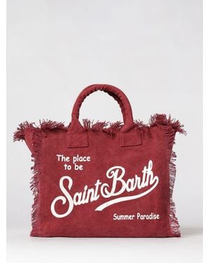 MC2 Saint Barth Printed Cotton Vanity Bag With Logo - Red