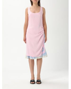 Versace Layered Midi Dress With Print - Pink