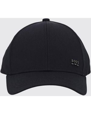 BOSS Baseballkappe Aus Baumwolle Mit Metallischer Logo-Applikation - Blau