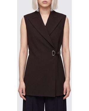 Sportmax Tailored Viscose Waistcoat With Side Closure And Adjustable Ties - Black