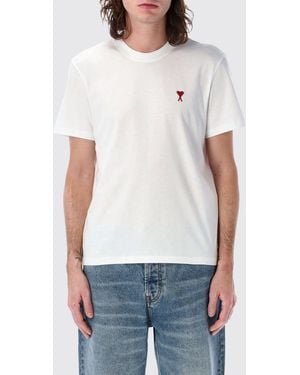 Ami Paris Cotton T-Shirt With Logo - White
