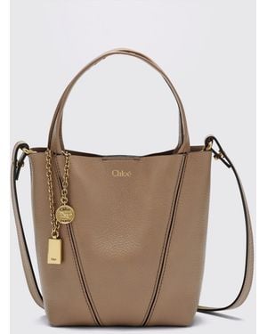Chloé Chlo&Eacute Spin Mini-Handtasche Aus Genarbtem Kalbsleder Mit Ringdetail - Braun