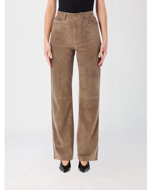 ROTATE BIRGER CHRISTENSEN Suede Straight Trousers - Natural