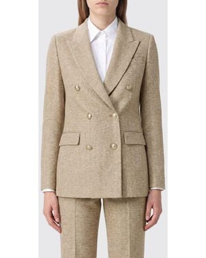 Tagliatore Blazer Cruzado De Mezcla De Algodón Y Seda - Neutro
