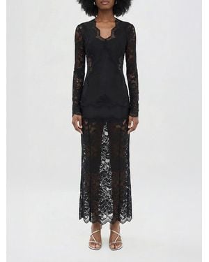 Rabanne Long Lace Dress - Black