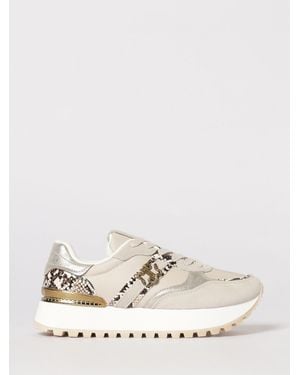 Just Cavalli Suede And Fabric Sneakers - Natural