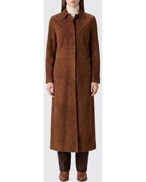 Salvatore Santoro Long Single-Breasted Suede Coat - Brown