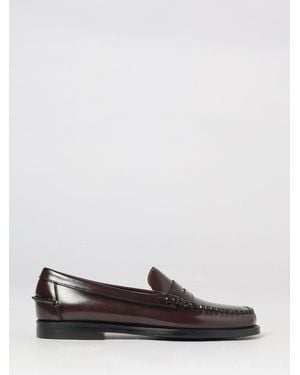 Sebago Classic Dan Smooth Leather Penny Loafers With Saddle Strap - White