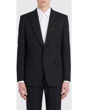 Balmain Virgin Wool Single-Breasted Blazer - Blue