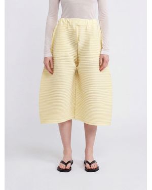 Issey Miyake Cropped Wide-Leg Technical Jersey Pants - Natural