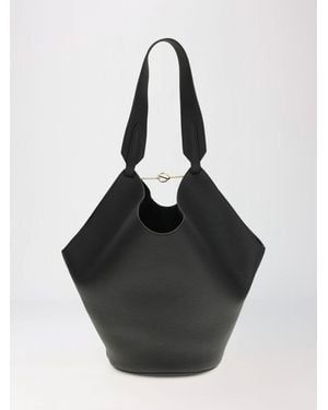 KHAITE Lotus Grained Leather Bag - Black