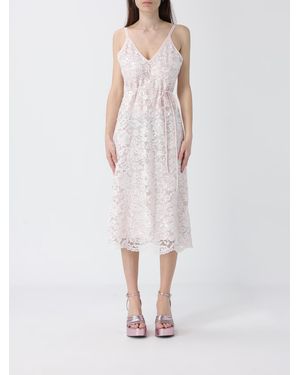 Twinset Lace Midi Dress With Sequins - White