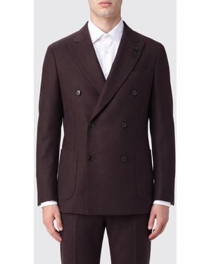 Lardini Double-Breasted Wool And Cashmere Blazer With Patch Pockets - Blue