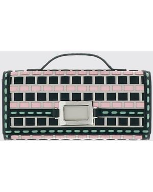 Roger Vivier Belle Vivier Leather Clutch With Contrast Stitching - Multicolour