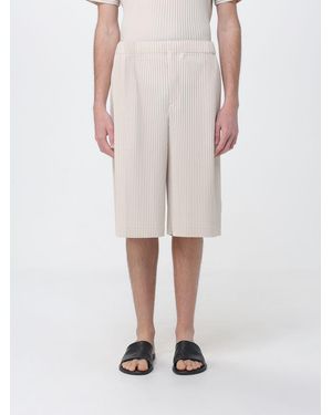 Homme Plissé Issey Miyake Pleated Crepe Shorts - Natural