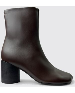 MM6 by Maison Margiela Bottines Anatomic Tabi En Cuir - Noir