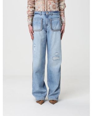 Just Cavalli Wide Leg Cotton Denim Jeans - Blue