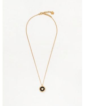 Versace Medusa Brass Necklace With Pendant - Natural