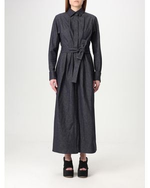 Max Mara Denim Shirt Dress Belted Maxi - Blue