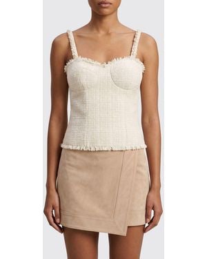 Balmain Top Corset En Mélange De Laine Bouclée - Neutre