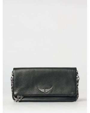 Zadig & Voltaire Zadig &Amp Voltaire Rock Grained Leather Pouch By - Grey