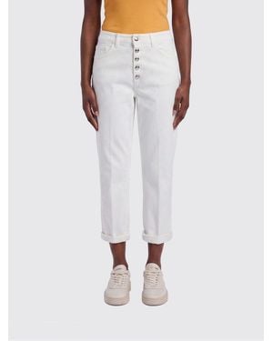 Dondup Vaqueros De Denim Cropped Fit Koons - Blanco