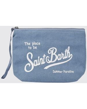 MC2 Saint Barth Pochette Aline En Lin À Rayures - Bleu