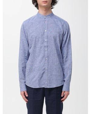 Manuel Ritz Linen And Cotton Casual Shirt - Blue