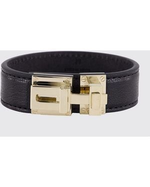 Tom Ford Calfskin And Brass Bracelet - Black