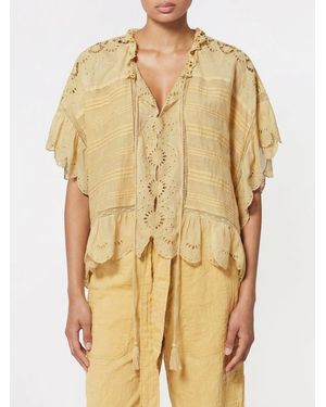 Isabel Marant Prisha Top With Ruffles - Natural