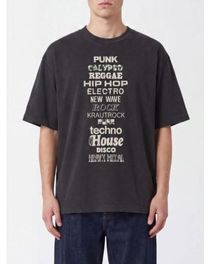 HTC Relaxed Fit Slogan Print Cotton T-Shirt - Black