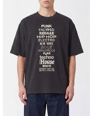 HTC Relaxed Fit Slogan Print Cotton T-Shirt - Black