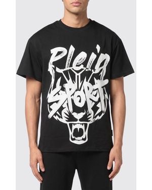 Philipp Plein Cotton Jersey T-Shirt With Contrasting Logo - Black