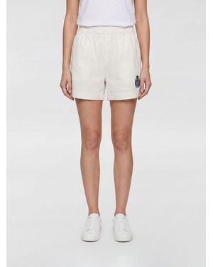 Sporty & Rich Sporty &Amp Rich Cotton Shorts With Elasticated Waist And Contrast Logo - White