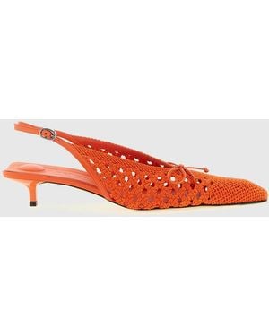 Jacquemus Duelo Crochet Knit Slingbacks - Red