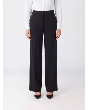 P.A.R.O.S.H. Wide-Leg P.A.R.O.S.H. Tailored Wool Blend Pants - Blue