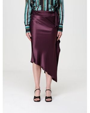 Pinko Asymmetric Satin Skirt - Purple